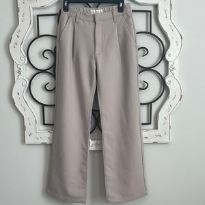 ABERCROMBIE & FITCH TAILORED ULTRA WIDE LEG PANTS TAUPE SIZE 6